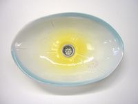 gro&szlig;es ovales Keramik-Waschbecken, handgefertigt